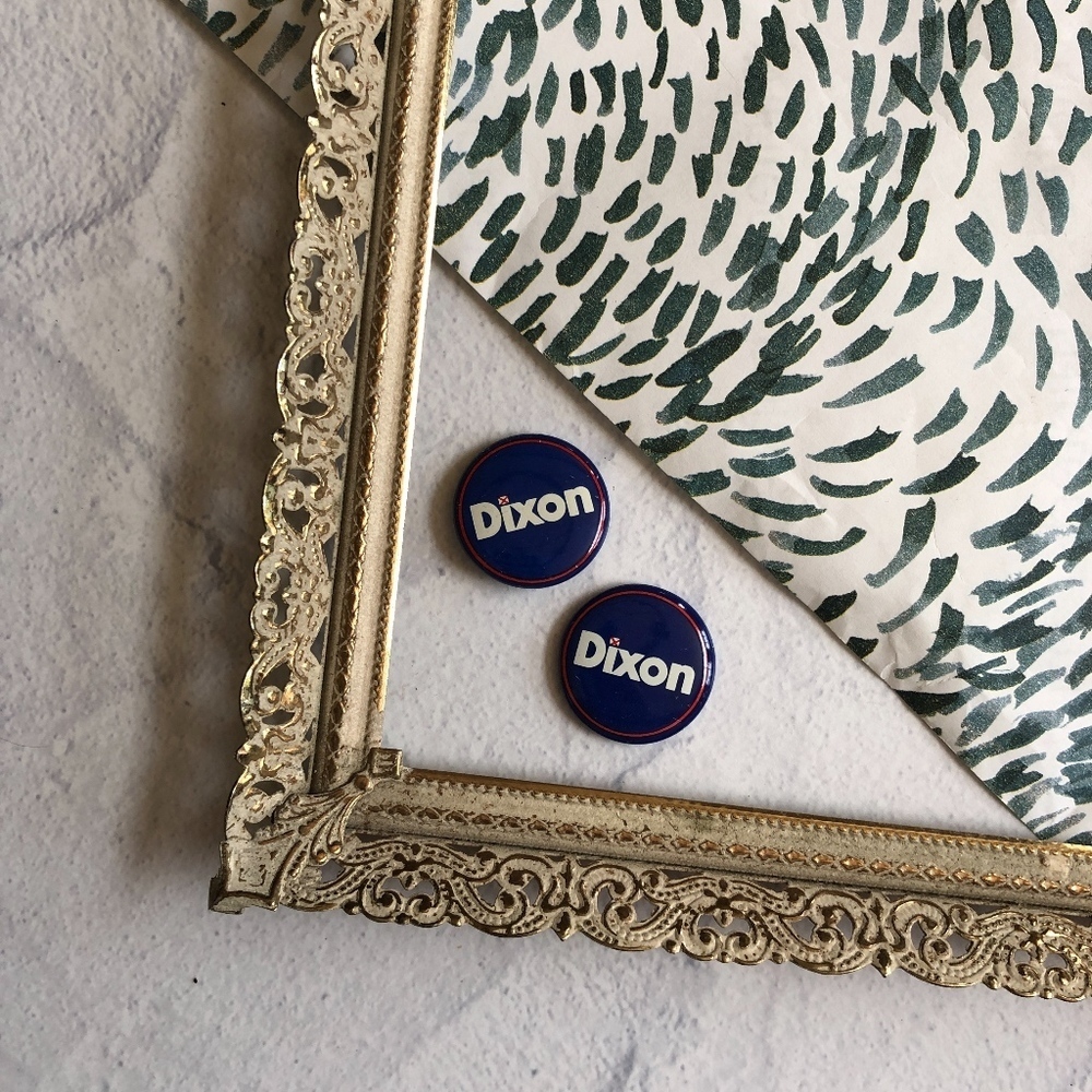 Vintage Blue, red, & white Dixon Political Pins